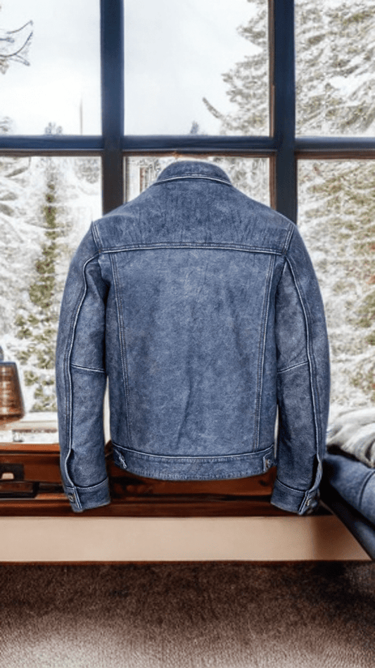 Kurtka skórzana męska czarna z naturalnej skóry,SKY - LEU