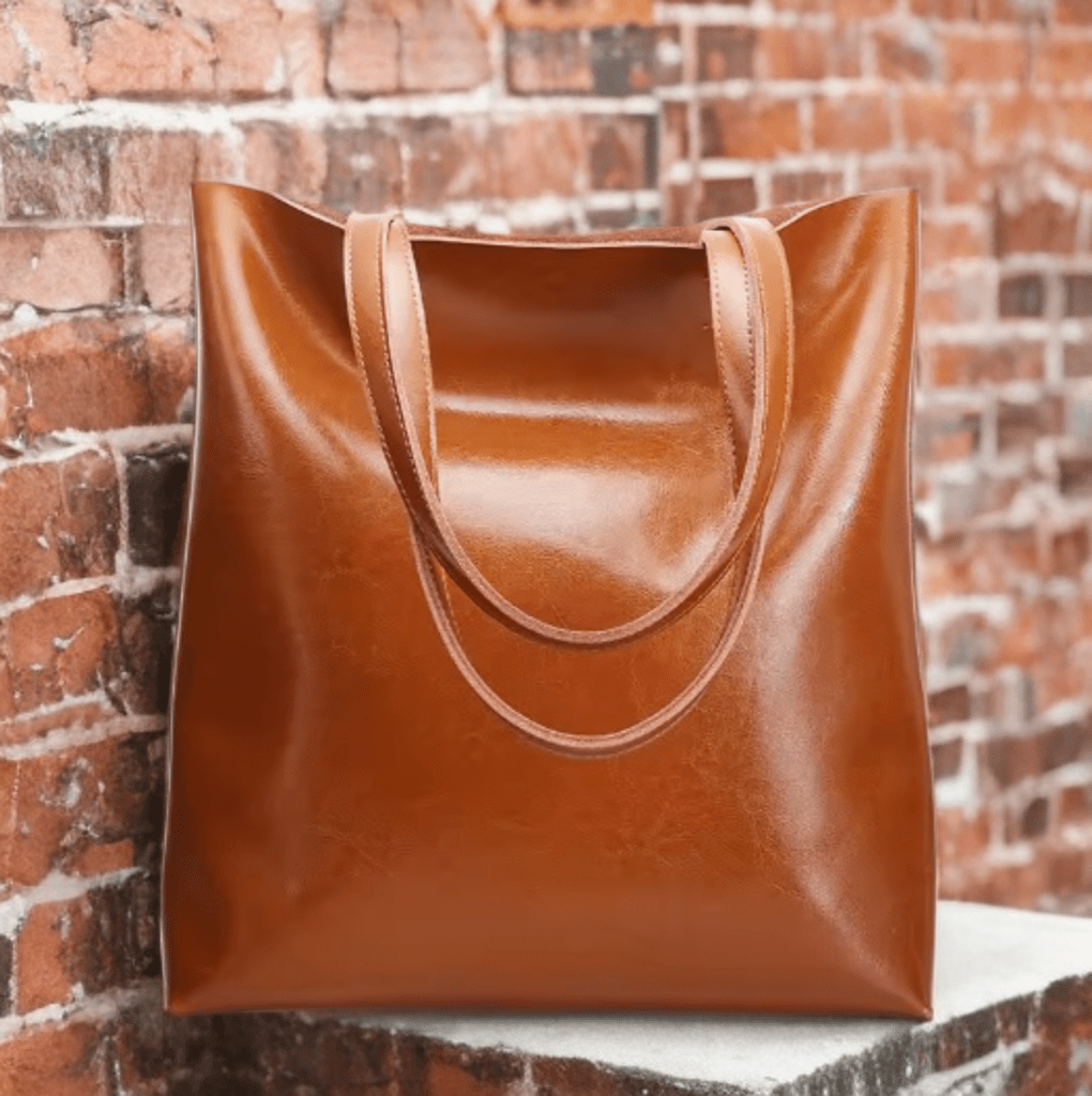 Torebka skórzana ze skóry naturalnej brązowa,SHOPPER od LEU. Skórzana torebka damska na ramię.