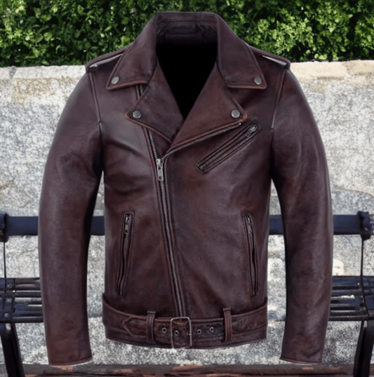 Men's genuine leather motorcycle jacket spring 2026 at LEU - LEU